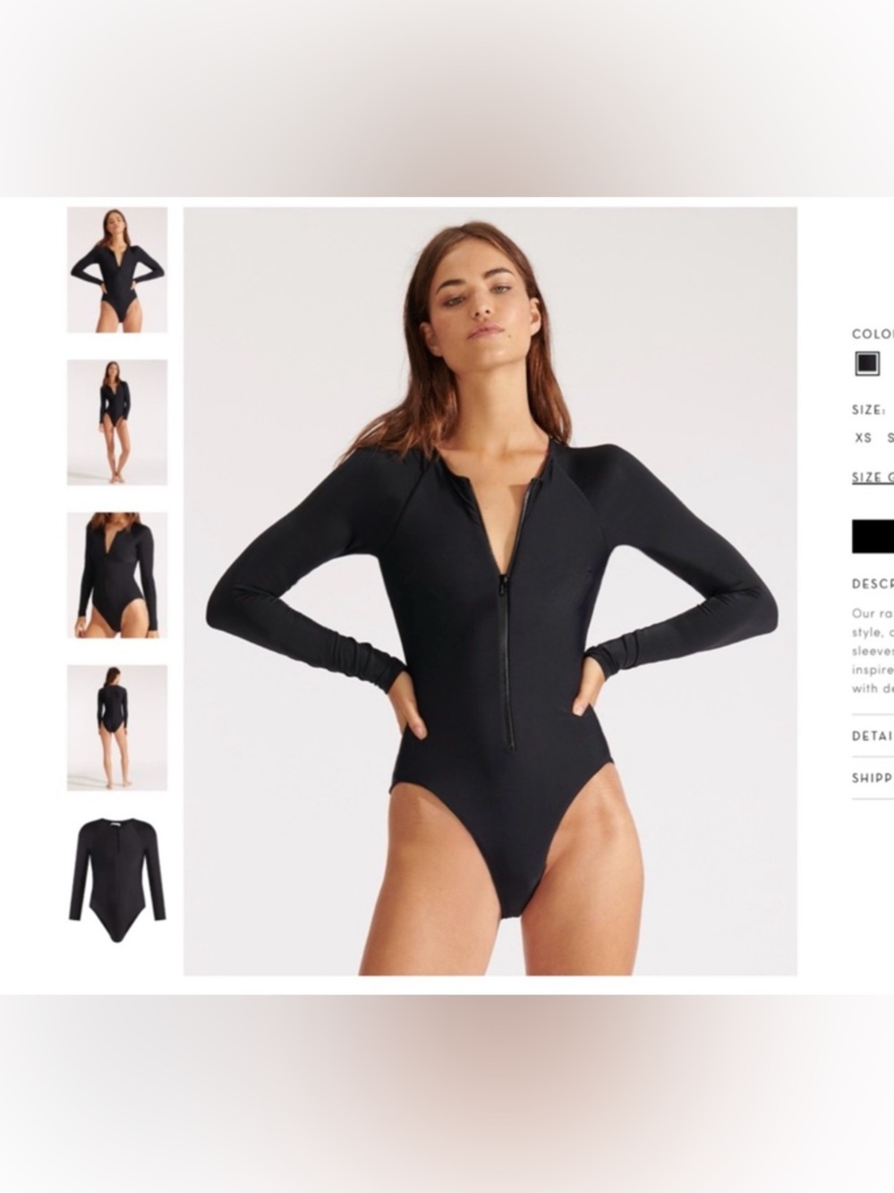Veronica Beard dune rash guard swimsuit black NWT SMALL